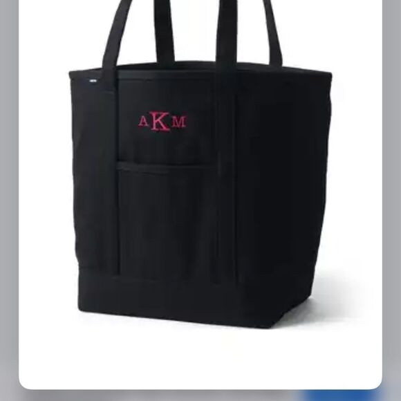 Land's End Tote Canvas embroidered zipper long handle embroidered dinosaur L - Picture 11 of 12